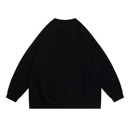 Casual Loose Hoodie with Vintage Letter Embroidery Design