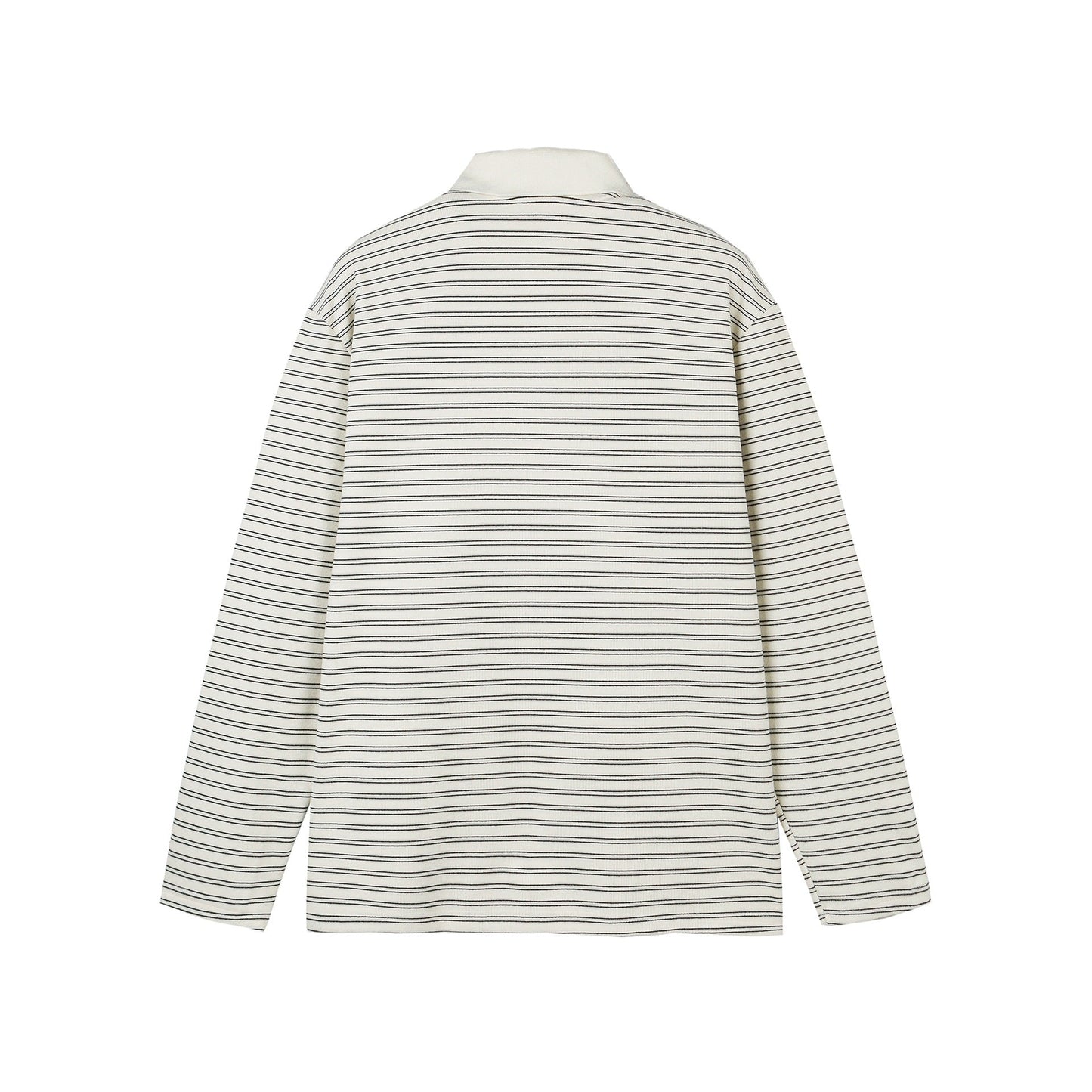 Long Sleeve Polo Shirt Unisex Relaxed Loose Fit Turn-down Collar Base