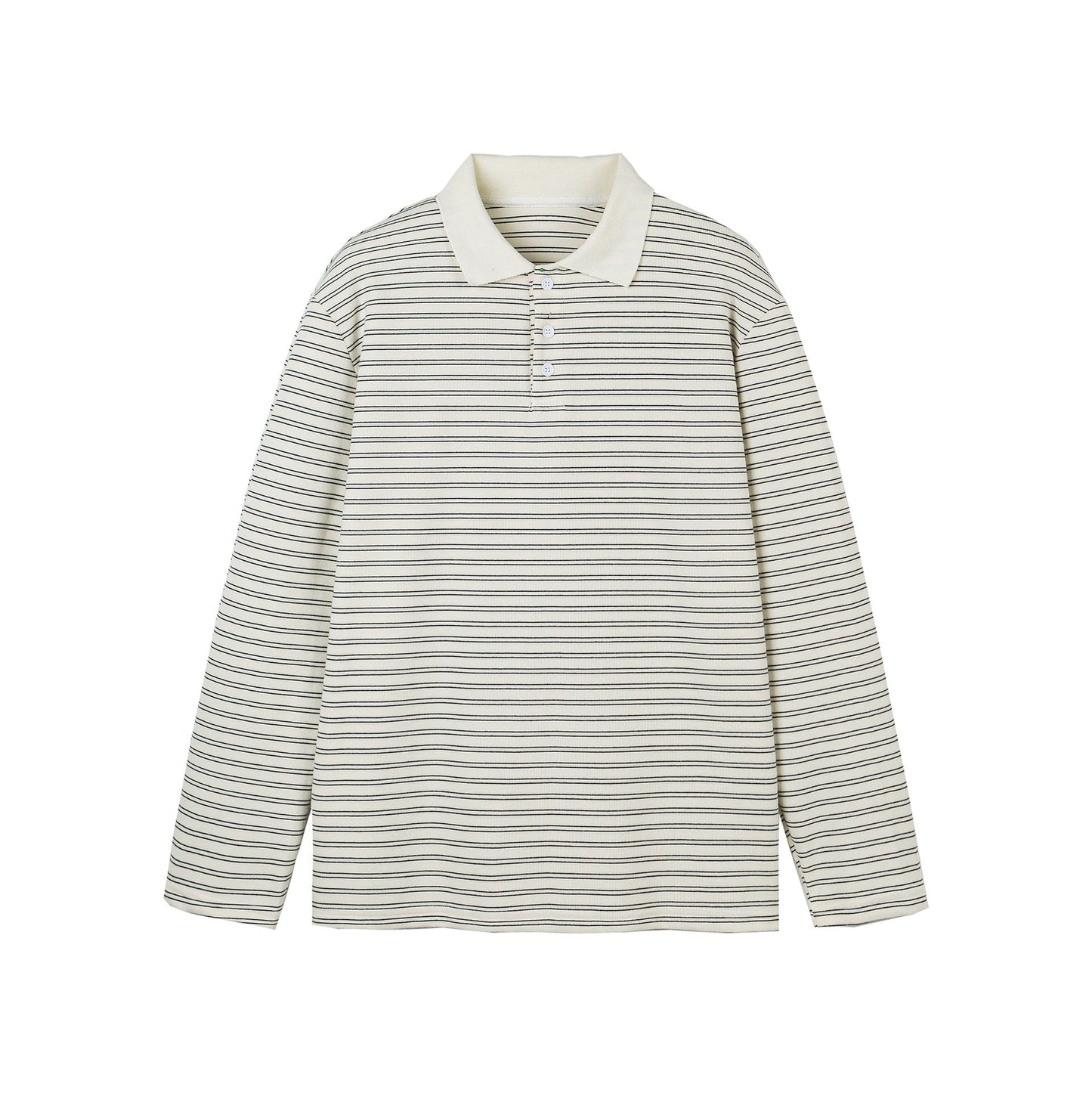 Long Sleeve Polo Shirt Unisex Relaxed Loose Fit Turn-down Collar Base